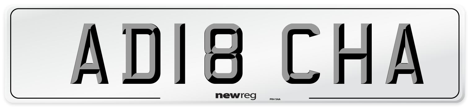 AD18 CHA Number Plate from New Reg